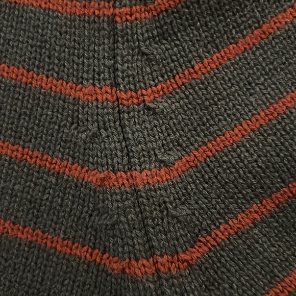 Nautica Navy Stripe V-Neck Pullover Sweater Thick 100% Cotton Long Sleeve Large - Picture 9 of 13